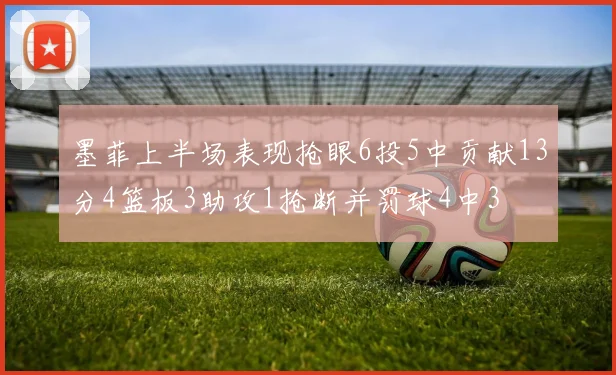 墨菲上半场表现抢眼6投5中贡献13分4篮板3助攻1抢断并罚球4中3